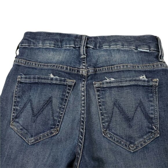 Mother Jeans 24‎ Blue High Waist Looker Ankle Fray Distressed Closer to The Edge - Picture 7 of 13